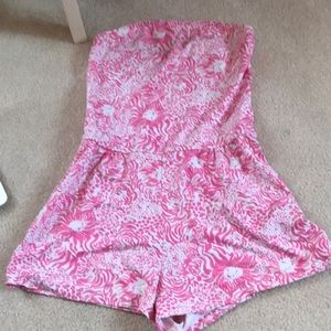 Pink Lilly Pulitzer Romper M strapless